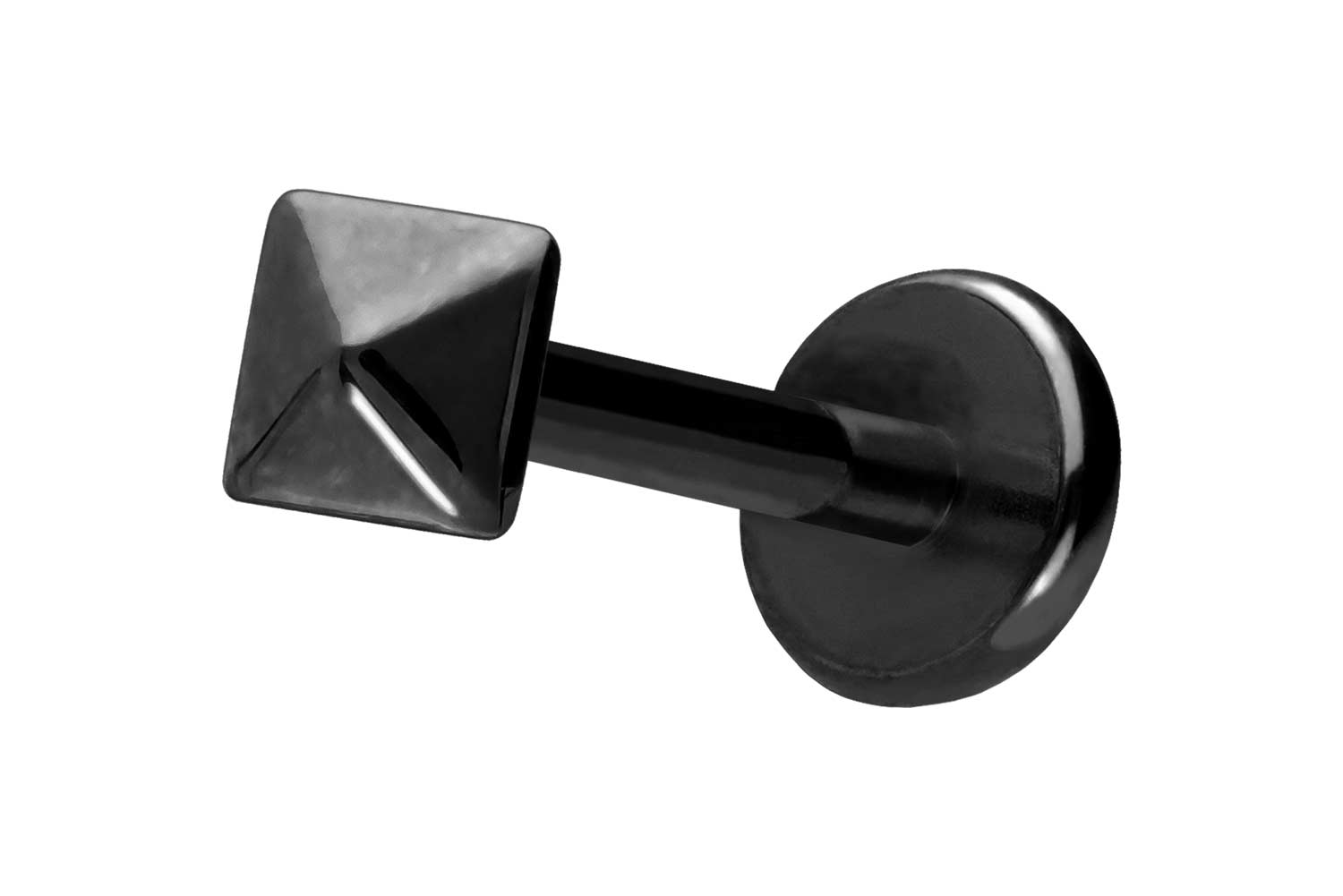 Titan Labret Piercing mit Push Fit PYRAMIDE